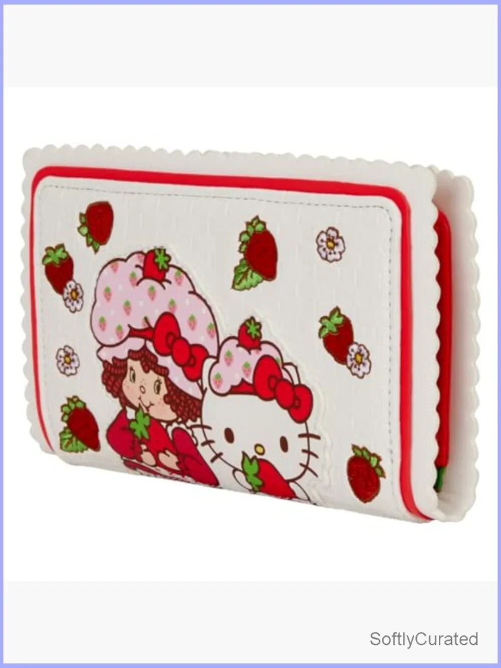 Faux Leather Flap Wallet with 7 Card Slots and Strawberry Scent